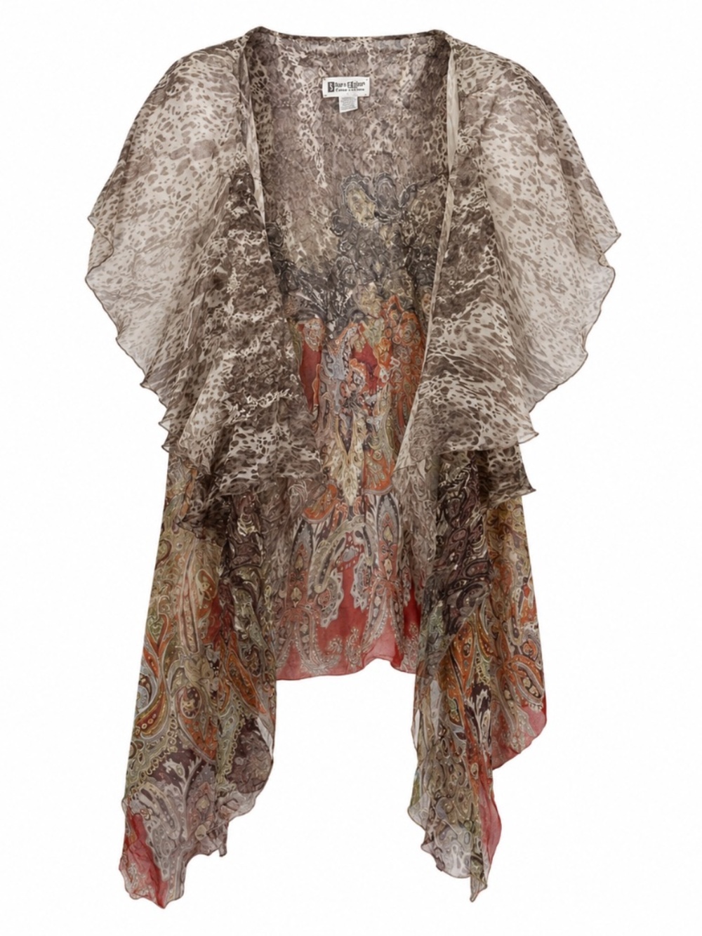 Savenger Couture Handcrafted Wearable Art Sheer Waterfall Kimono OS Edgy Boho